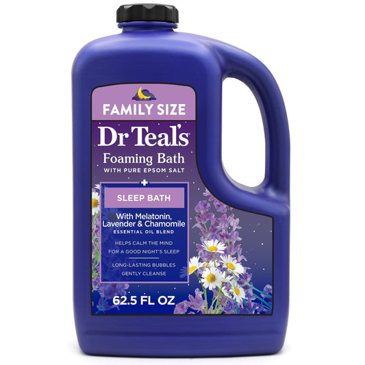 Dr Teal's Foaming Bath with Pure Epsom Salt, Sleep Blend with Melatonin, Lavender & Chamomile Essential Oils, 62.5 fl oz Avelisse