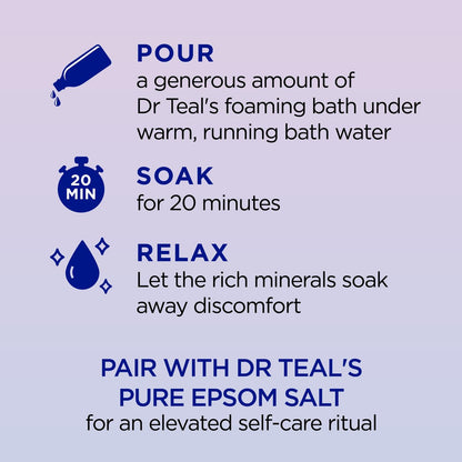 Dr Teal's Foaming Bath with Pure Epsom Salt, Sleep Blend with Melatonin, Lavender & Chamomile Essential Oils, 62.5 fl oz Avelisse
