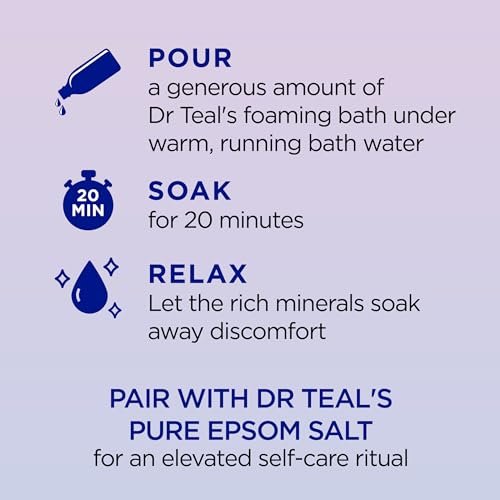 Dr Teal's Foaming Bath with Pure Epsom Salt, Sleep Blend with Melatonin, Lavender & Chamomile Essential Oils, 62.5 fl oz Avelisse