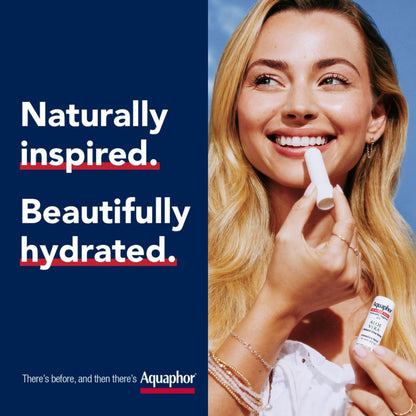 Aquaphor Naturally Inspired Lip Repair Stick Four (4) Pack - Shea Butter, Coconut Oil & Aloe Vera Lip Balm Set Avelisse