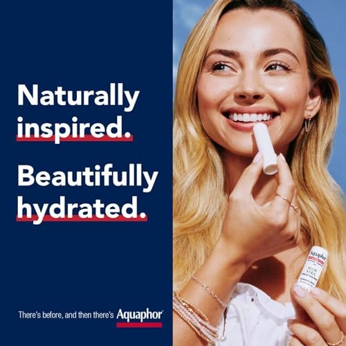 Aquaphor Naturally Inspired Lip Repair Stick Four (4) Pack - Shea Butter, Coconut Oil & Aloe Vera Lip Balm Set Avelisse