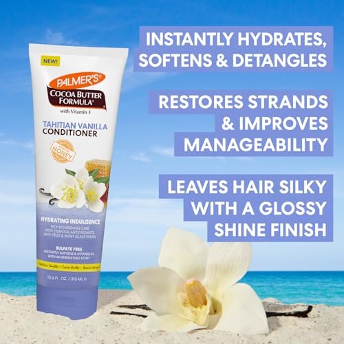 Palmer's Cocoa Butter Formula Tahitian Vanilla Hair Conditioner - Hydrating & Moisturizing Detangler with Vitamin E & Acacia Honey for Shine, Smoothness & Frizz Control, All Hair Types (10.6 Fl Oz) - görsel 4