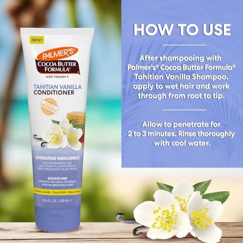 Palmer's Cocoa Butter Formula Tahitian Vanilla Hair Conditioner - Hydrating & Moisturizing Detangler with Vitamin E & Acacia Honey for Shine, Smoothness & Frizz Control, All Hair Types (10.6 Fl Oz) - görsel 10