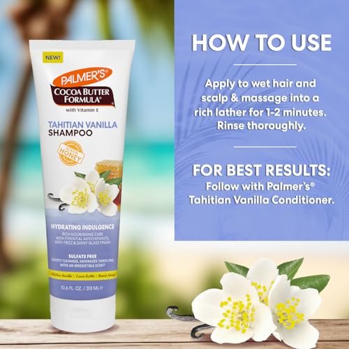 Palmer's Cocoa Butter Formula Tahitian Vanilla Hair Shampoo – Hydrating & Moisturizing Shampoo with Vitamin E & Acacia Honey for Shine, Smoothness & Frizz Control – 10.6 Fl Oz - görsel 10