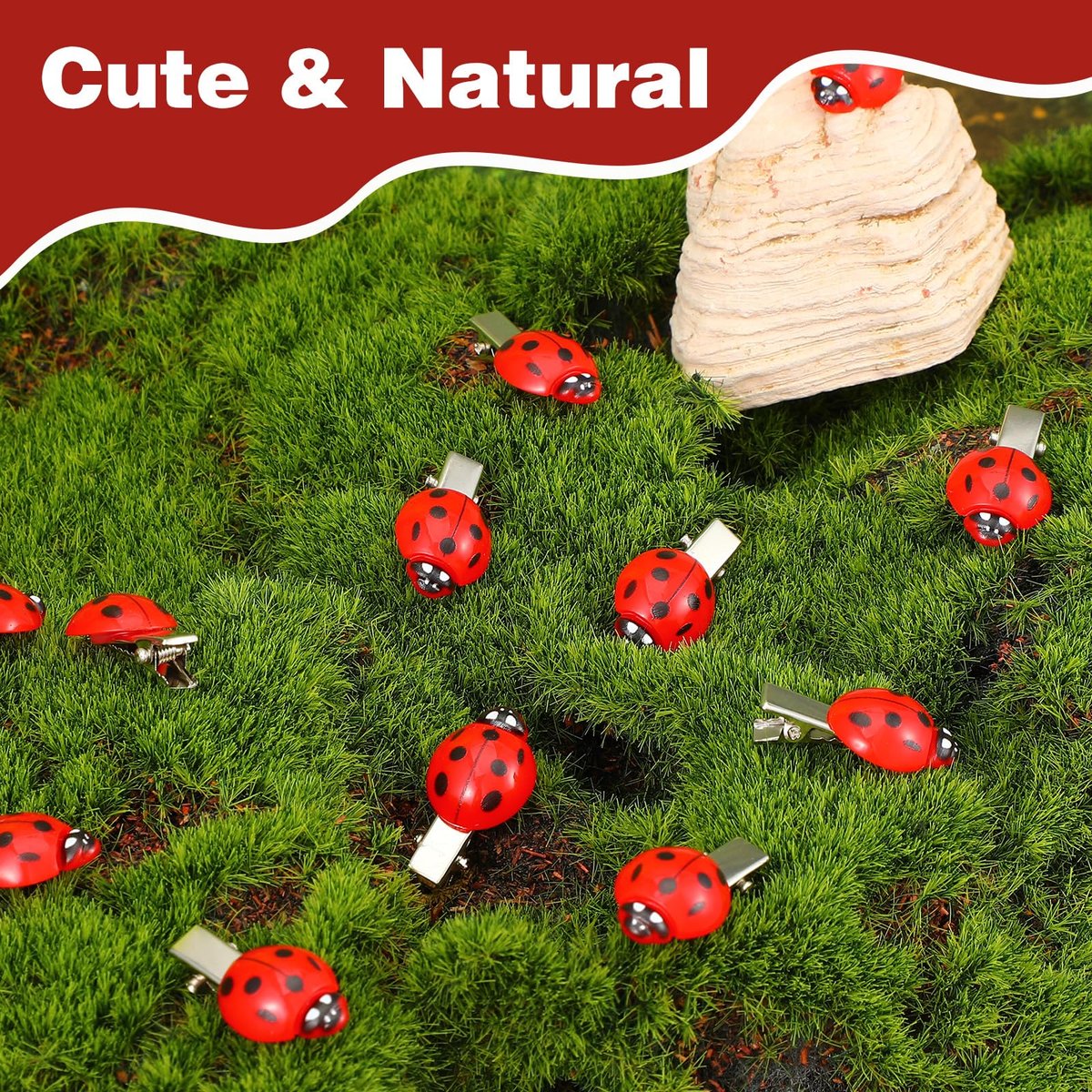 20 Pcs Ladybug Hair Clips – Cute Animal Barrettes for Teen Girls & Women, Funky Decorative Whimsical Hair Accessories for School, Halloween, Cosplay & Themed Parties - görsel 5
