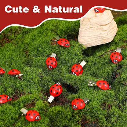 20 Pcs Ladybug Hair Clips – Cute Animal Barrettes for Teen Girls & Women, Funky Decorative Whimsical Hair Accessories for School, Halloween, Cosplay & Themed Parties