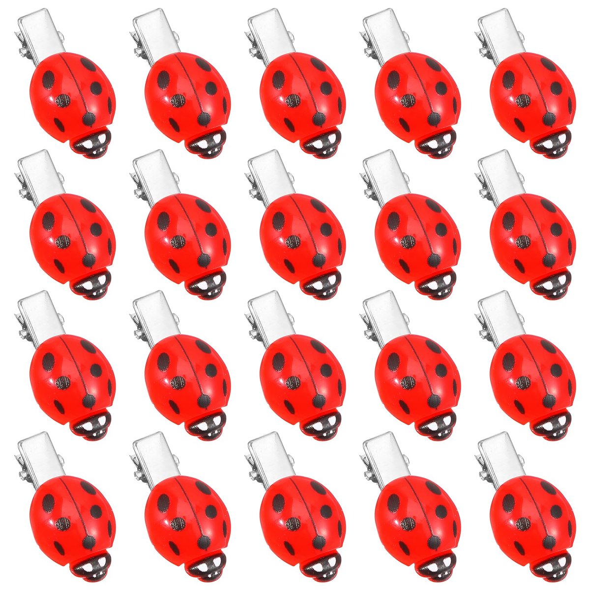 20 Pcs Ladybug Hair Clips – Cute Animal Barrettes for Teen Girls & Women, Funky Decorative Whimsical Hair Accessories for School, Halloween, Cosplay & Themed Parties - görsel 1
