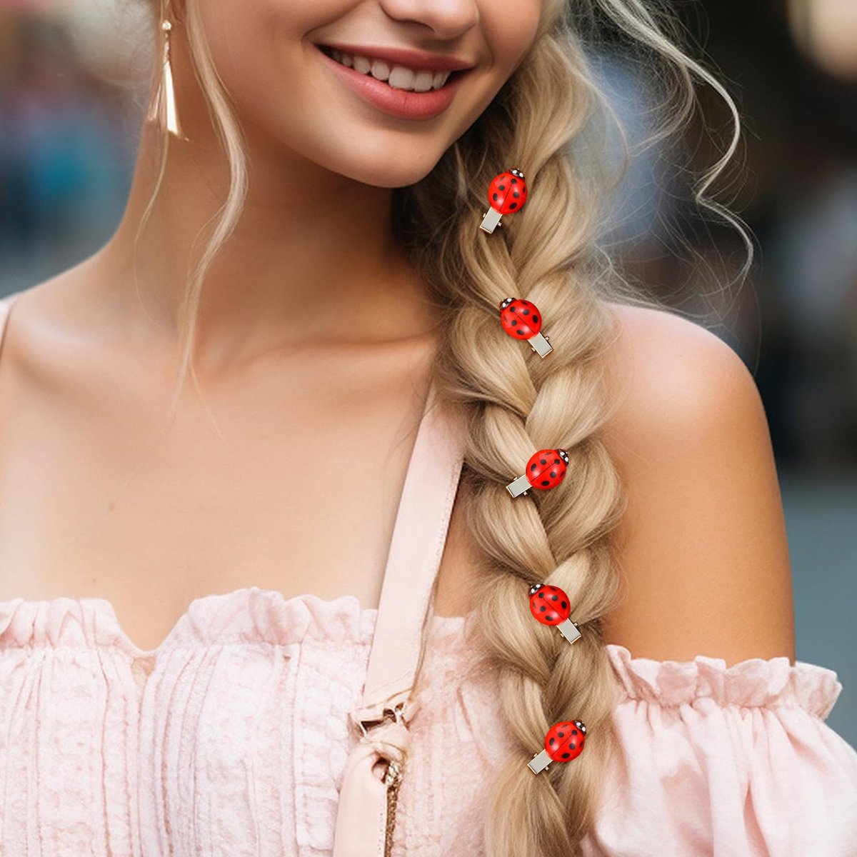 20 Pcs Ladybug Hair Clips – Cute Animal Barrettes for Teen Girls & Women, Funky Decorative Whimsical Hair Accessories for School, Halloween, Cosplay & Themed Parties - görsel 7