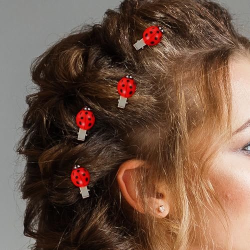 20 Pcs Ladybug Hair Clips – Cute Animal Barrettes for Teen Girls & Women, Funky Decorative Whimsical Hair Accessories for School, Halloween, Cosplay & Themed Parties - görsel 10