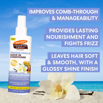 Palmer's Cocoa Butter Formula Tahitian Vanilla Leave In Conditioner Spray - 8.5 Fl Oz - Hydrating Hair Detangler with Acacia Honey & Vitamin E
