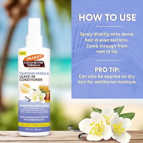 Palmer's Cocoa Butter Formula Tahitian Vanilla Leave In Conditioner Spray - 8.5 Fl Oz - Hydrating Hair Detangler with Acacia Honey & Vitamin E - görsel 12
