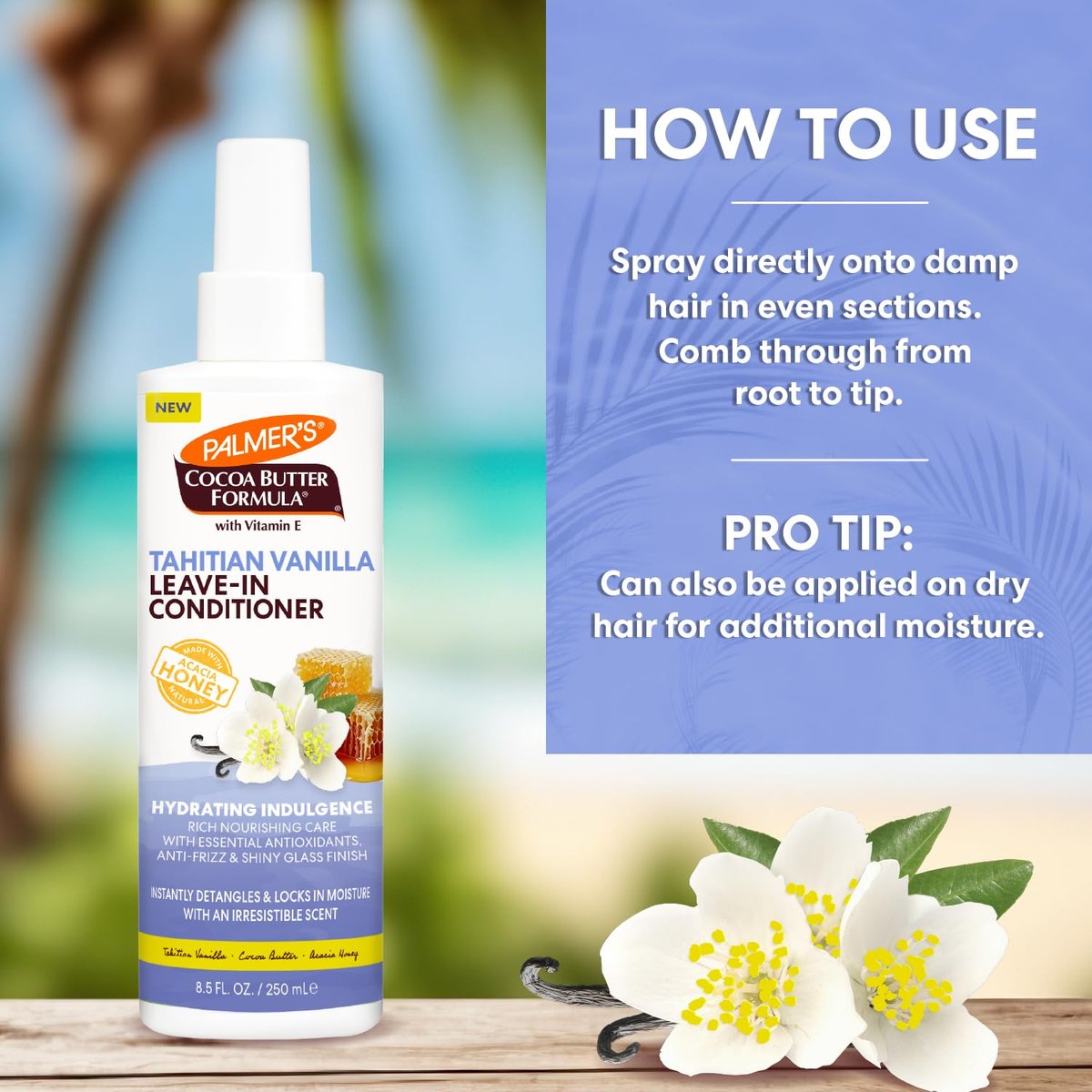 Palmer's Cocoa Butter Formula Tahitian Vanilla Leave In Conditioner Spray - 8.5 Fl Oz - Hydrating Hair Detangler with Acacia Honey & Vitamin E - görsel 11