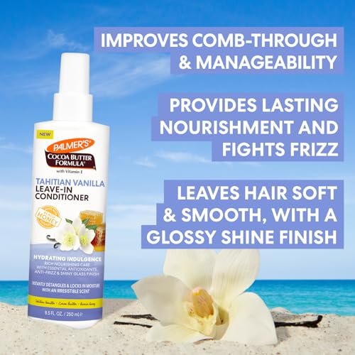 Palmer's Cocoa Butter Formula Tahitian Vanilla Leave In Conditioner Spray - 8.5 Fl Oz - Hydrating Hair Detangler with Acacia Honey & Vitamin E - görsel 6