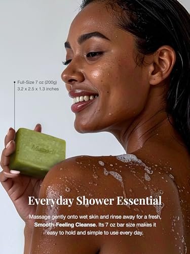 Marodi Body Scrub Bar Soap - Korean Exfoliating Body Wash Bar with Green Tea & Centella Extract, 7 Oz (200g), Subtle Fruity Citrus Scent, Deep Cleaning, Moisturizing & Refreshing, Sunrise Mist