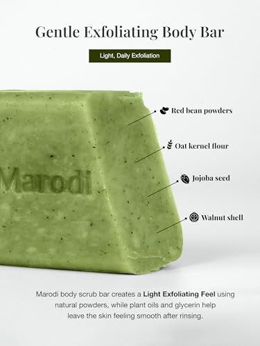 Marodi Body Scrub Bar Soap - Korean Exfoliating Body Wash Bar with Green Tea & Centella Extract, 7 Oz (200g), Subtle Fruity Citrus Scent, Deep Cleaning, Moisturizing & Refreshing, Sunrise Mist - görsel 12