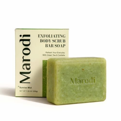 Marodi Body Scrub Bar Soap - Korean Exfoliating Body Wash Bar with Green Tea & Centella Extract, 7 Oz (200g), Subtle Fruity Citrus Scent, Deep Cleaning, Moisturizing & Refreshing, Sunrise Mist - görsel 2