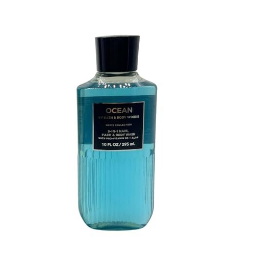 Bath & Body Works Bourbon, Noir, Ocean Men's Collection 3-in-1 Hair, Face & Body Wash Gift Set (3 x 10 fl oz) Avelisse