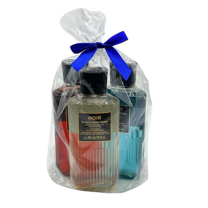 Bath & Body Works Bourbon, Noir, Ocean Men's Collection 3-in-1 Hair, Face & Body Wash Gift Set (3 x 10 fl oz) Avelisse