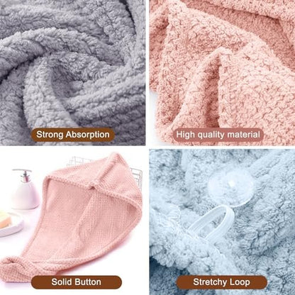 Kldnkig Microfiber Hair Towel for Women, 3 Pack | Drying Wrap for Curly Hair, Anti-Frizz Hair Care Accessory, Ideal Christmas Stocking Stuffer