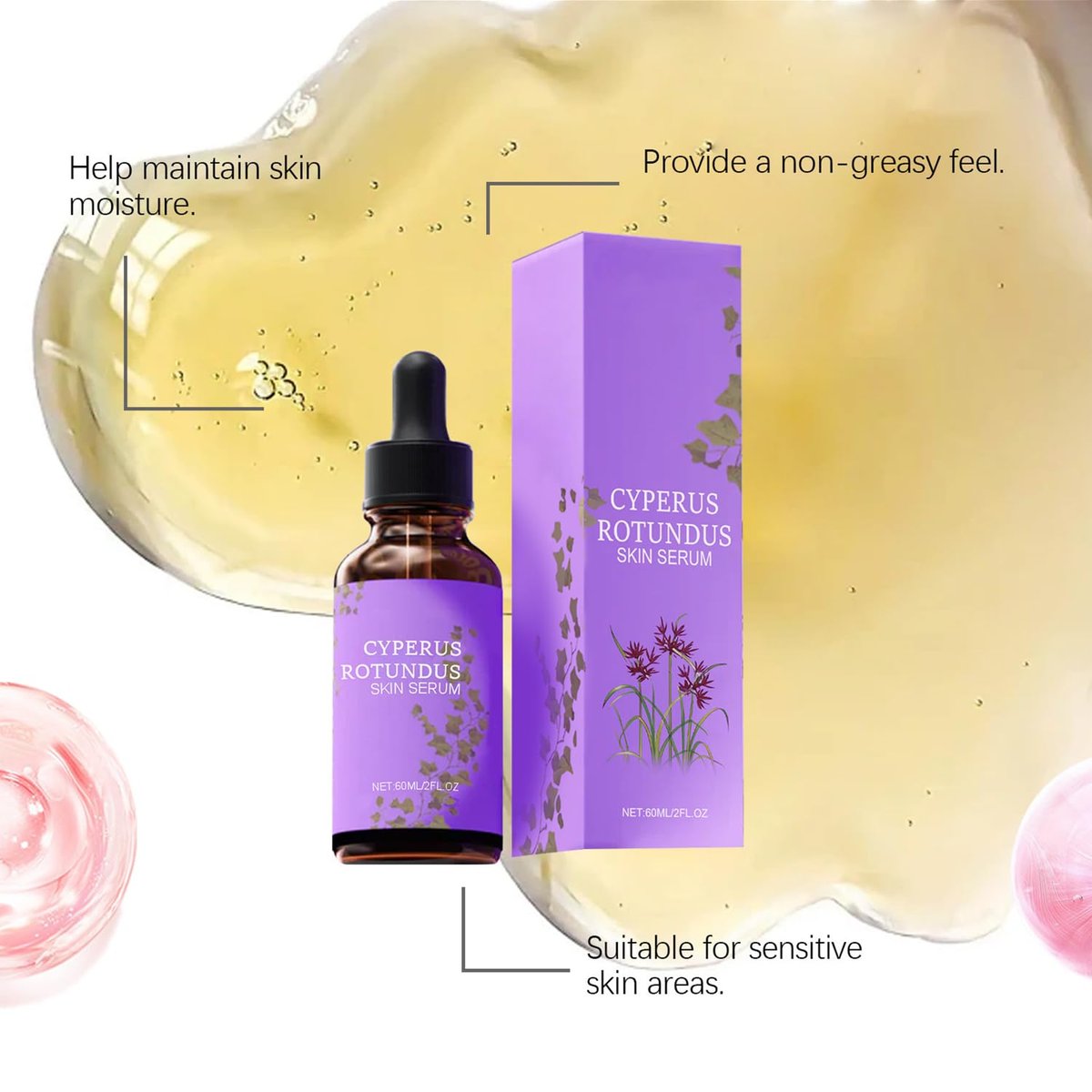 LOYOTICE 3-Pack Cyperus Rotundus Skin Serum – Natural Oil for Hair Removal, Moisturizing & Soothing Body Oil, Balances Skin Tone, Reduces Body Hair Avelisse