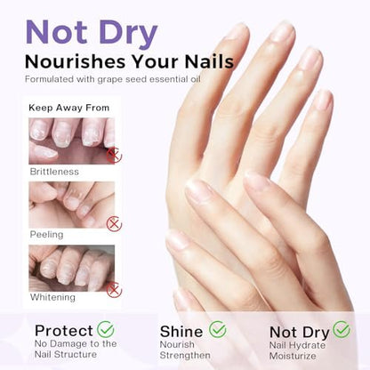 Glamonade Acetone Nail Polish Remover 6.34 Fl Oz – Grape Scent Gel Polish Remover with Easy Push-Down Pump for Regular Nail Polish, Gel, Nail Tips, Glitter Polish