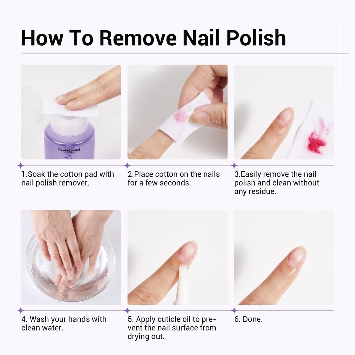 Glamonade Acetone Nail Polish Remover 6.34 Fl Oz – Grape Scent Gel Polish Remover with Easy Push-Down Pump for Regular Nail Polish, Gel, Nail Tips, Glitter Polish - görsel 17