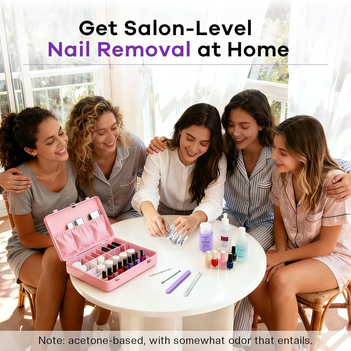 Glamonade Acetone Nail Polish Remover 6.34 Fl Oz – Grape Scent Gel Polish Remover with Easy Push-Down Pump for Regular Nail Polish, Gel, Nail Tips, Glitter Polish - görsel 11
