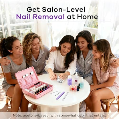 Glamonade Acetone Nail Polish Remover 6.34 Fl Oz – Grape Scent Gel Polish Remover with Easy Push-Down Pump for Regular Nail Polish, Gel, Nail Tips, Glitter Polish