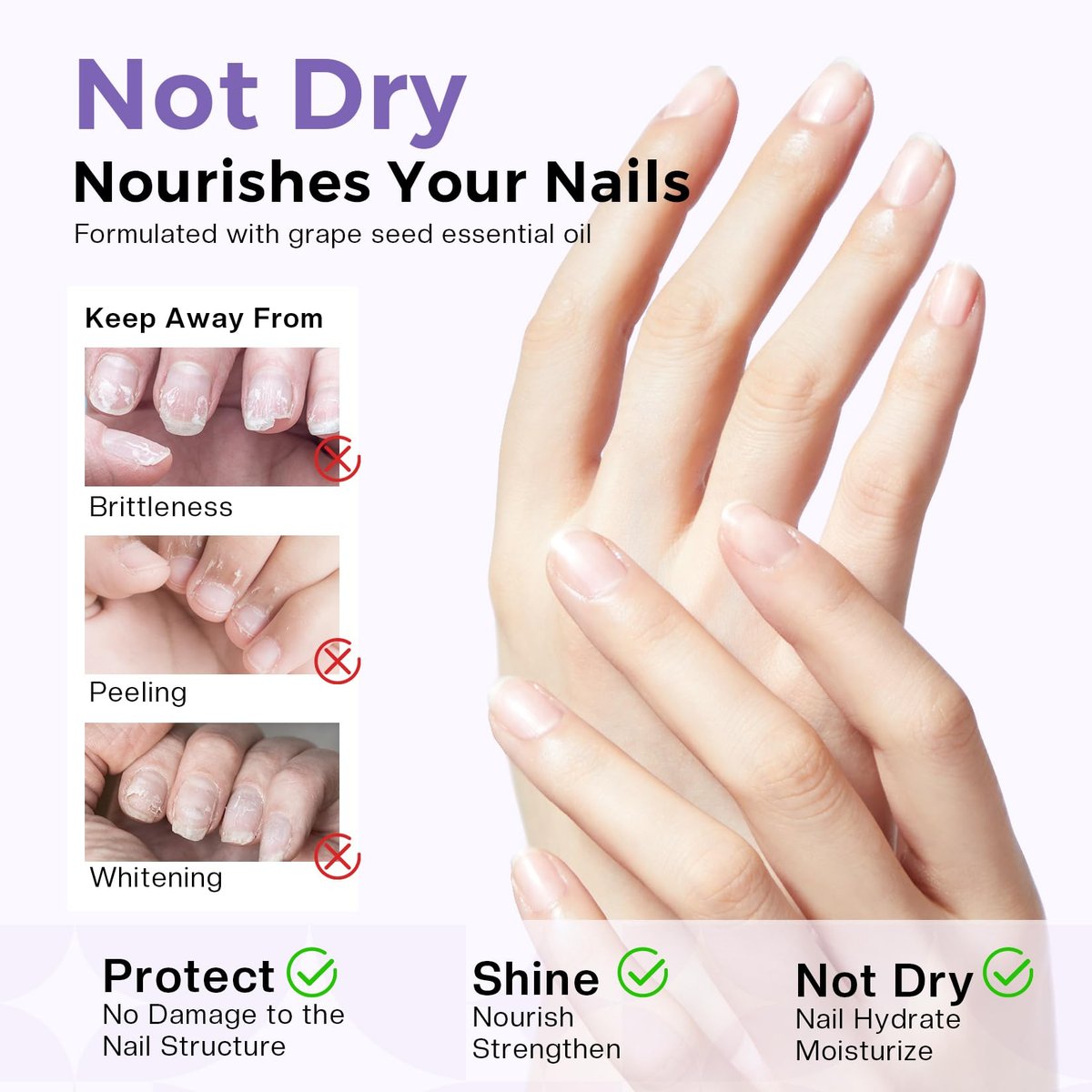 Glamonade Acetone Nail Polish Remover 6.34 Fl Oz – Grape Scent Gel Polish Remover with Easy Push-Down Pump for Regular Nail Polish, Gel, Nail Tips, Glitter Polish - görsel 9
