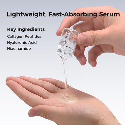 Micro Infusion System for Face & Neck | Titanium Needle Cosmetic Stamp with Hydra Microneedling Serum (Peptides & Hyaluronic Acid) – 0.25mm Home Infusion Set, All Skin Types Avelisse