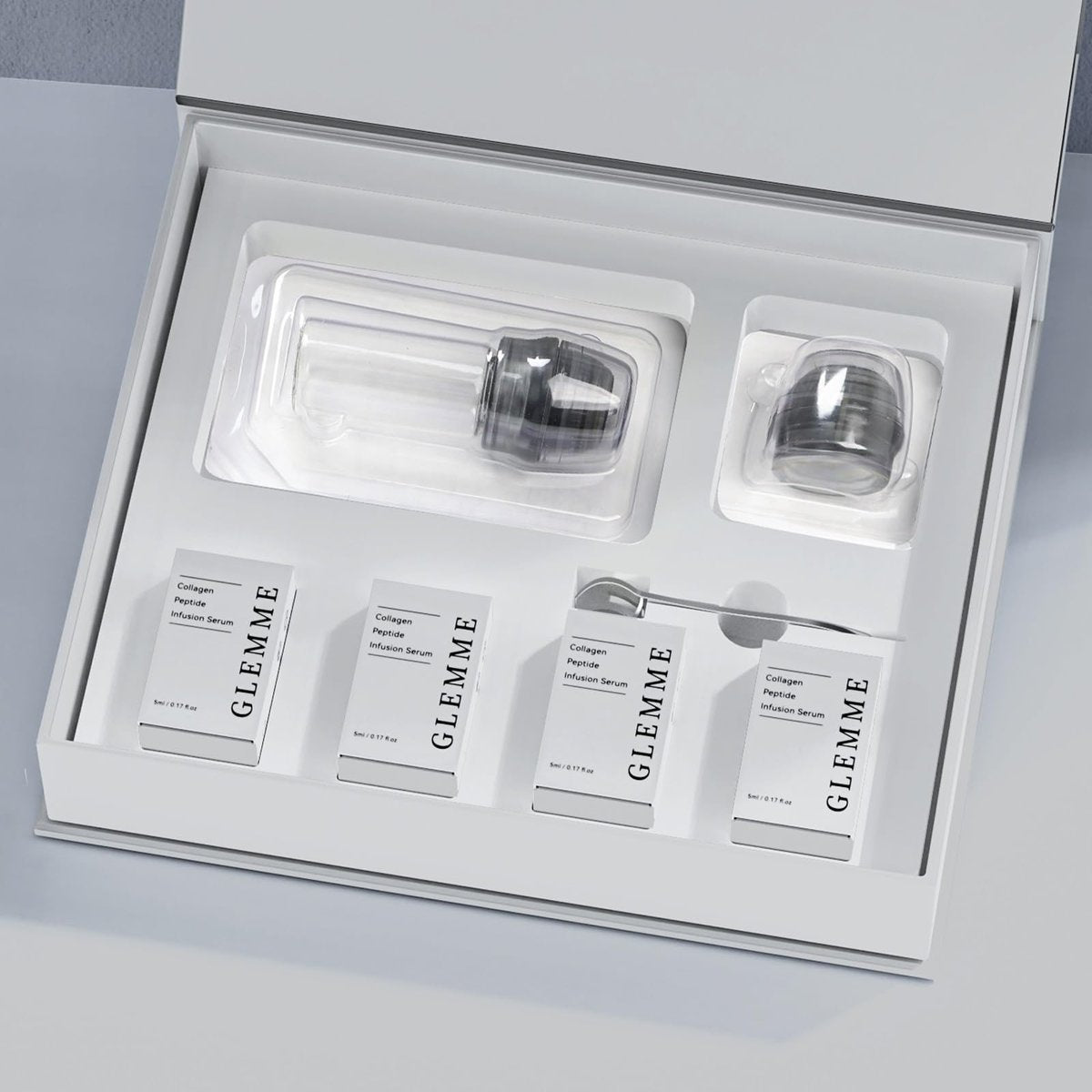 Micro Infusion System for Face & Neck | Titanium Needle Cosmetic Stamp with Hydra Microneedling Serum (Peptides & Hyaluronic Acid) – 0.25mm Home Infusion Set, All Skin Types Avelisse