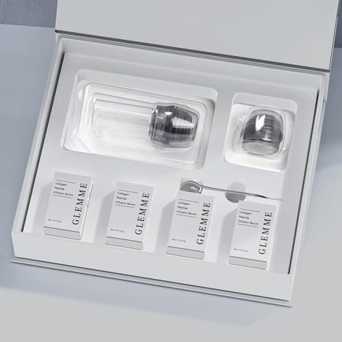 Micro Infusion System for Face & Neck | Titanium Needle Cosmetic Stamp with Hydra Microneedling Serum (Peptides & Hyaluronic Acid) – 0.25mm Home Infusion Set, All Skin Types Avelisse