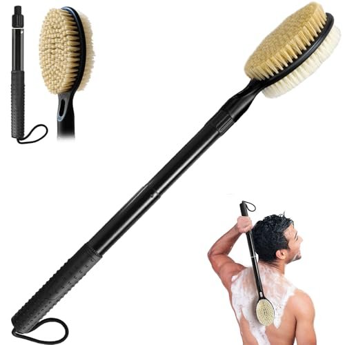BTideas Back Scrubber for Shower - Detachable Bath Brush (17.52" - 25.6") for Elderly & Disabled, Exfoliating Body Brush for Improved Skin Health Avelisse