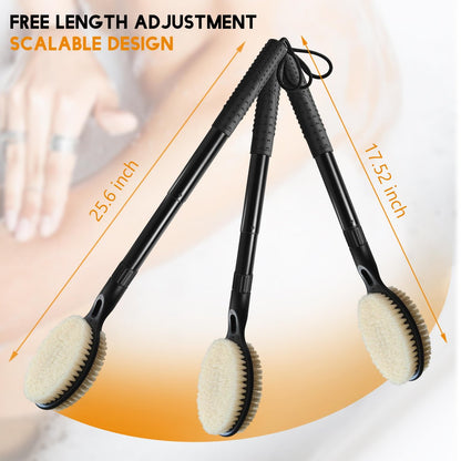 BTideas Back Scrubber for Shower - Detachable Bath Brush (17.52" - 25.6") for Elderly & Disabled, Exfoliating Body Brush for Improved Skin Health Avelisse
