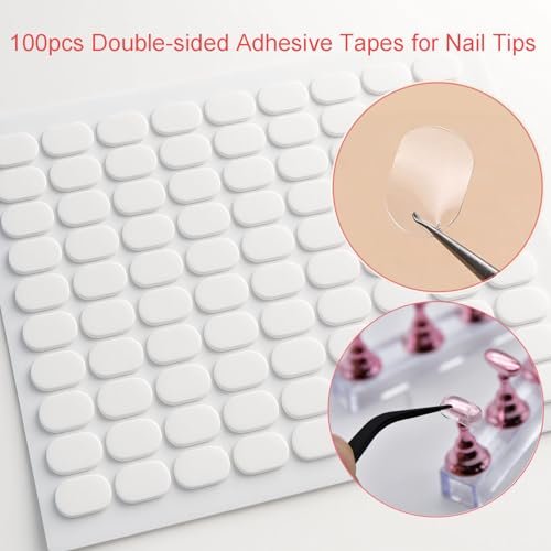 15pcs Pink Nail Art Brushes, 5pcs Dual-Ended Dotting Pens, 10 Nail Stands with 2 Bases, Nail Art Palette, Double-Sided Tape & Adhesive Tabs – Complete DIY Nail Design Set by HHOOMY - görsel 12