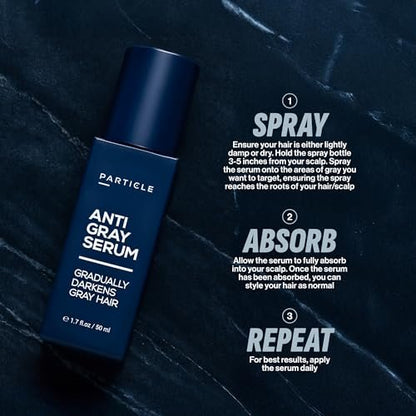Particle Anti-Gray Serum for Men – Natural Gray Reduction for Hair & Beard with Silverfree™, Vitamin A, Melitane & Allantoin – Peroxide & Ammonia Free Avelisse