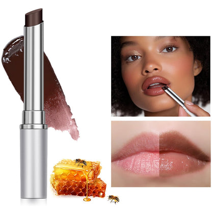 HJXUQIME Hydrating Honey Lipstick 2-Pack – Sheer Tinted Lip Balm with Natural Black Cherry Tint for All Skin Tones (Black + Pink)