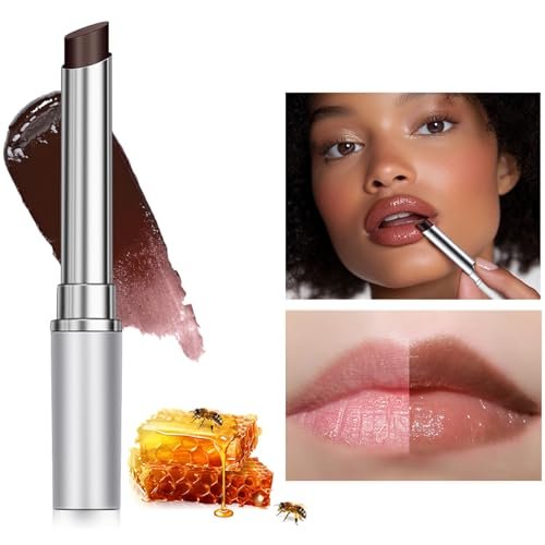HJXUQIME Hydrating Honey Lipstick 2-Pack – Sheer Tinted Lip Balm with Natural Black Cherry Tint for All Skin Tones (Black + Pink) - görsel 4