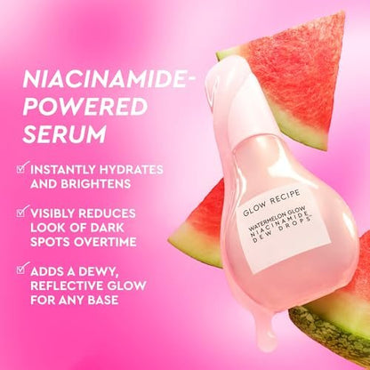 Glow Recipe Dew & Hues Must-Haves Limited Edition Travel Size Gift Set - Niacinamide Dew Drops, Hue Drops Sun Glow & Rosy Glow (15ml Trio) Avelisse