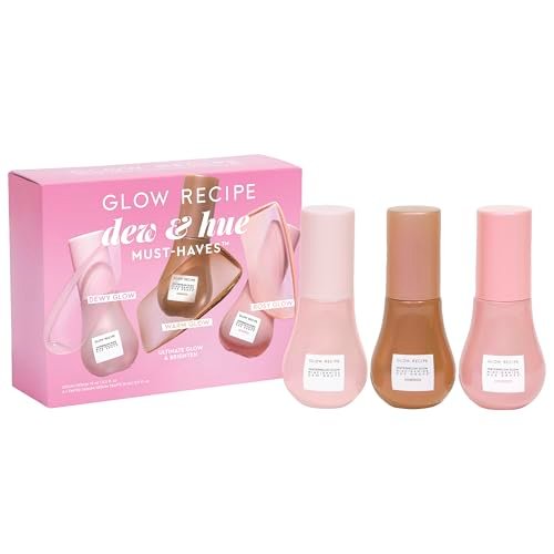 Glow Recipe Dew & Hues Must-Haves Limited Edition Travel Size Gift Set - Niacinamide Dew Drops, Hue Drops Sun Glow & Rosy Glow (15ml Trio) Avelisse