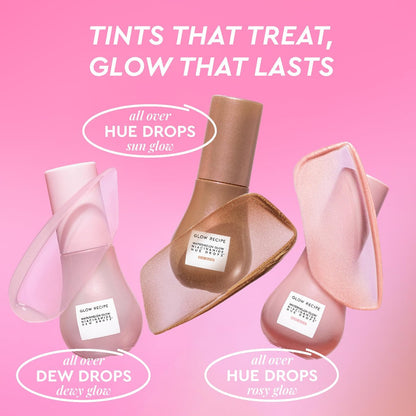 Glow Recipe Dew & Hues Must-Haves Limited Edition Travel Size Gift Set - Niacinamide Dew Drops, Hue Drops Sun Glow & Rosy Glow (15ml Trio) Avelisse