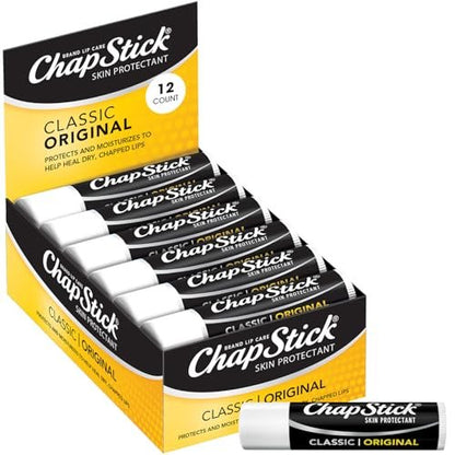 ChapStick Classic Original Lip Balm, 12-Count Bulk Pack – Moisturizing Lip Care for Dry Lips, 0.15 oz Each