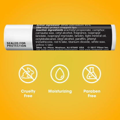 ChapStick Classic Original Lip Balm, 12-Count Bulk Pack – Moisturizing Lip Care for Dry Lips, 0.15 oz Each