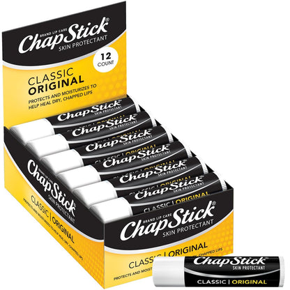 ChapStick Classic Original Lip Balm, 12-Count Bulk Pack – Moisturizing Lip Care for Dry Lips, 0.15 oz Each