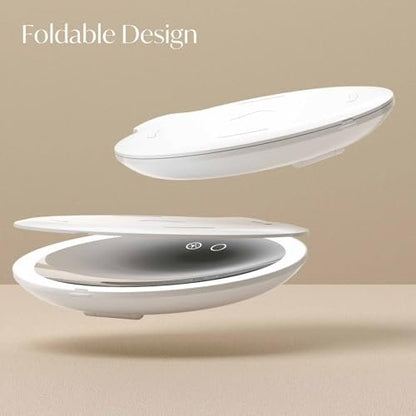 Fancii 10x Travel Magnifying Makeup Mirror with Lights, Rechargeable, Height Adjustable 8" Stand, 3 Dimmable Color Modes (Abigail) - White Avelisse
