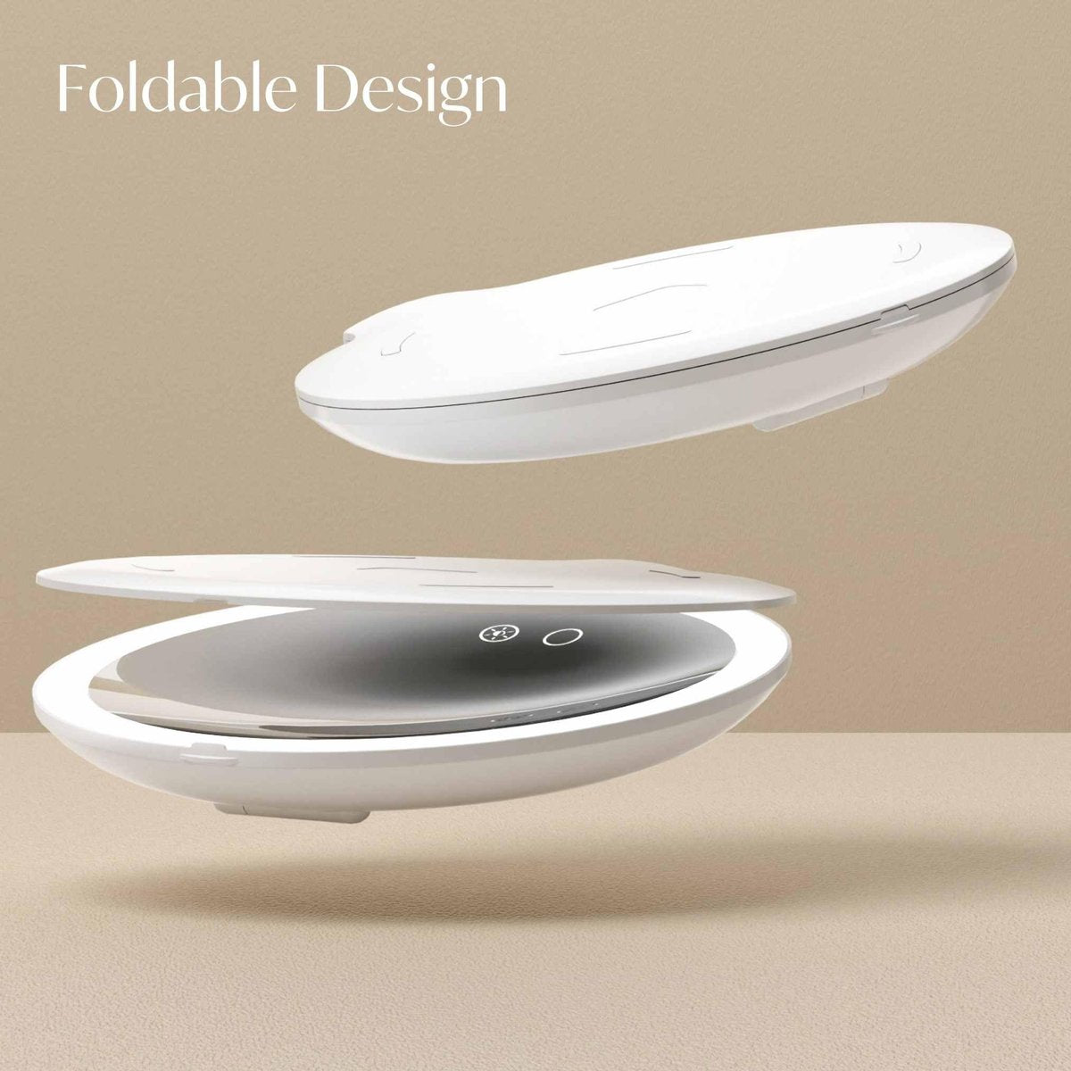 Fancii 10x Travel Magnifying Makeup Mirror with Lights, Rechargeable, Height Adjustable 8" Stand, 3 Dimmable Color Modes (Abigail) - White Avelisse