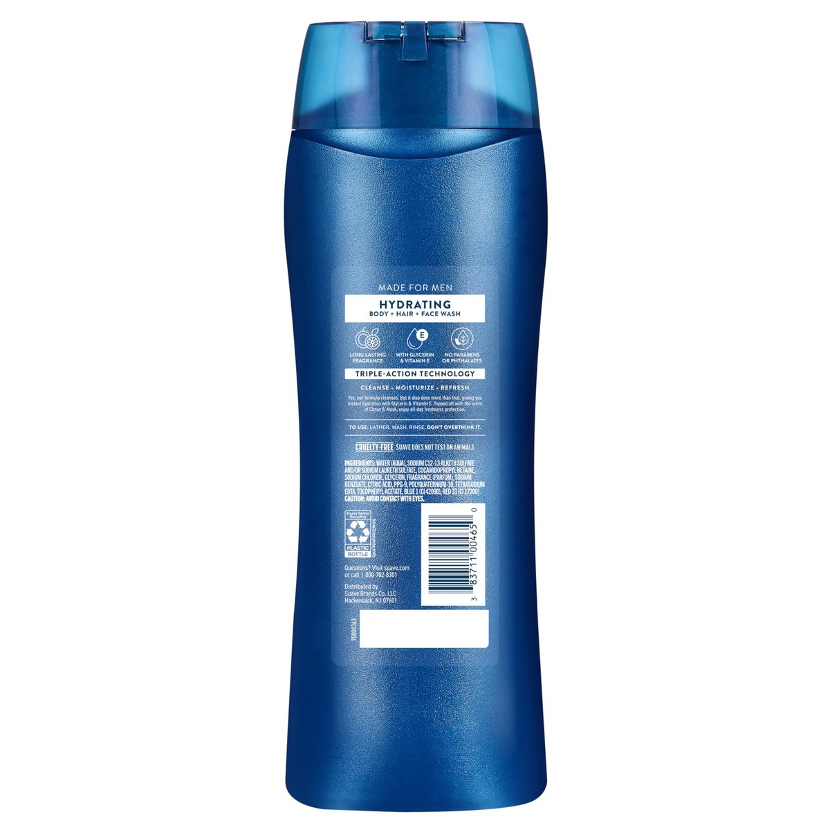 Suave Men Hydrating 3-in-1 Body + Hair + Face Wash with Glycerin & Vitamin E, 18 FL OZ - görsel 11