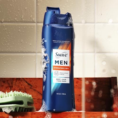 Suave Men Hydrating 3-in-1 Body + Hair + Face Wash with Glycerin & Vitamin E, 18 FL OZ - görsel 16