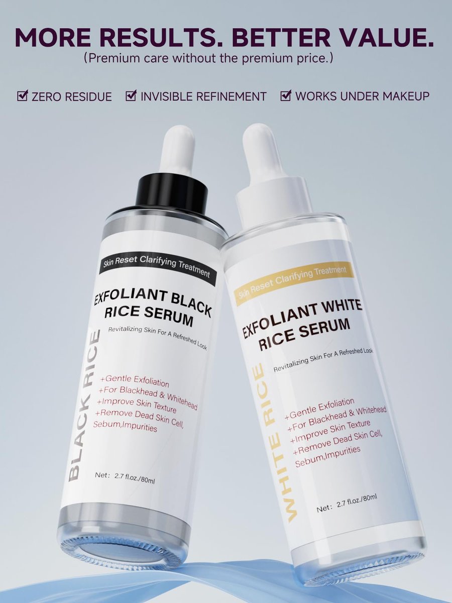 PIVETOS Glow Rice Exfoliant Ampoule Duo – Gentle Soft Peel Exfoliating Face and Body Scrub, Lightweight Hydrating Formula for All Skin Types, 5.4 fl oz (1 Set) - görsel 5