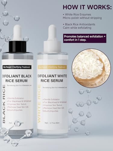 PIVETOS Glow Rice Exfoliant Ampoule Duo – Gentle Soft Peel Exfoliating Face and Body Scrub, Lightweight Hydrating Formula for All Skin Types, 5.4 fl oz (1 Set) - görsel 4